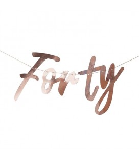 40 Rose Gold Banner Bunting