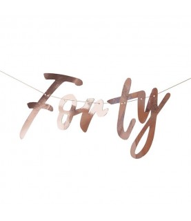 40 Rose Gold Banner Bunting