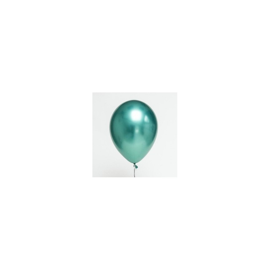 Mini Latexluftballon Chrom-Grün 18cm