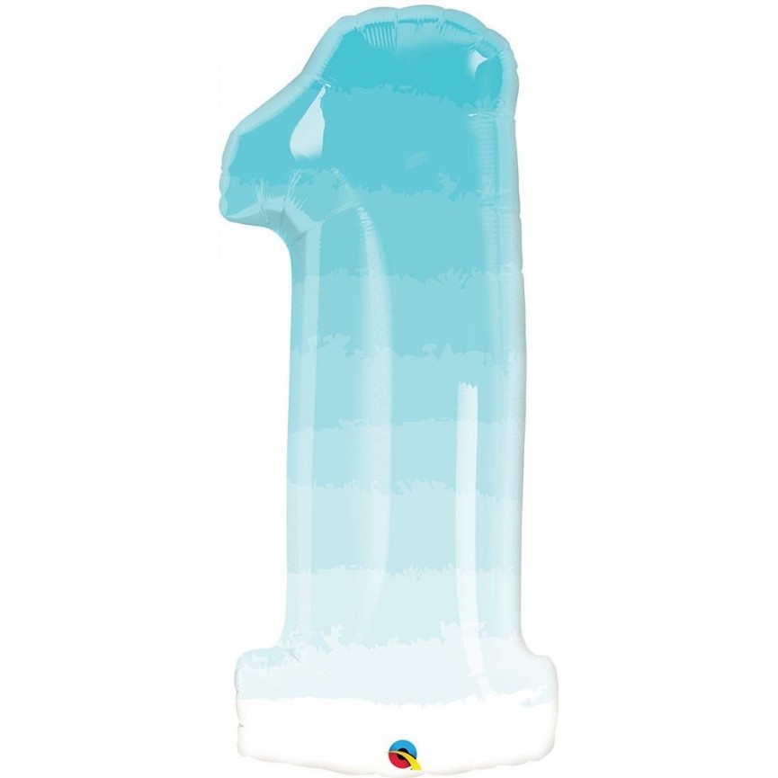 Ballon Mylar Ombre Bleu Chiffre 1