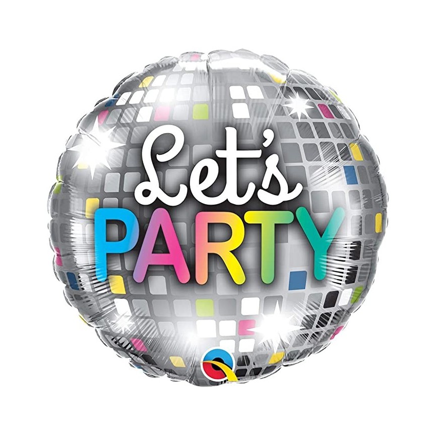 Mylar Balloon Let's Party Disco