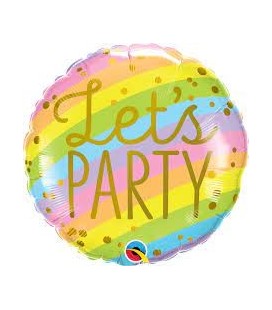 Mylar Balloon Let's Party Rainbow