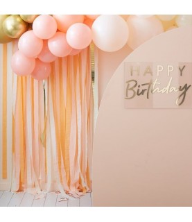 Gold & Peach Streamer Party Backdrop