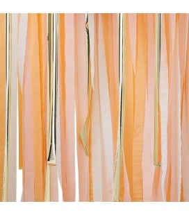 Gold & Peach Streamer Party Backdrop