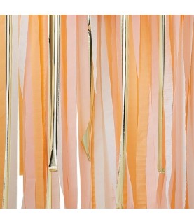 Gold & Peach Streamer Party Backdrop
