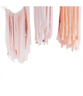 Blush & Rose Gold Luxe Party Streamers Backdrop
