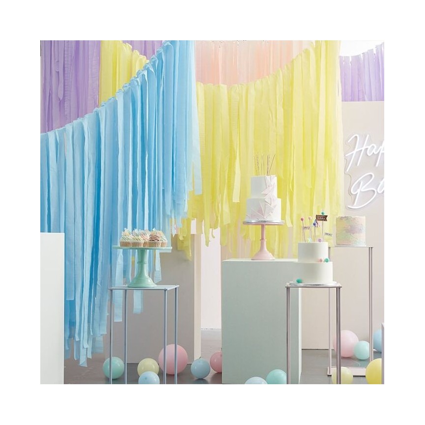 Pastel Luxe Party Streamers Backdrop