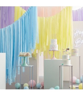 Pastel Luxe Party Streamers Backdrop