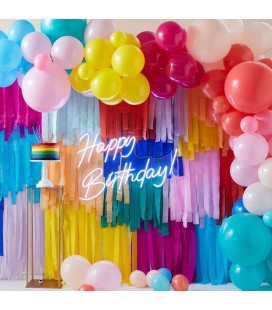 Déco de Fond Serpentins et Ballons Arc-en-Ciel