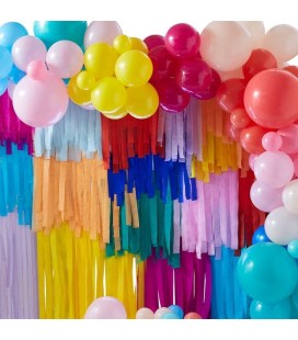 Rainbow Streamers and Balloons Backdrop