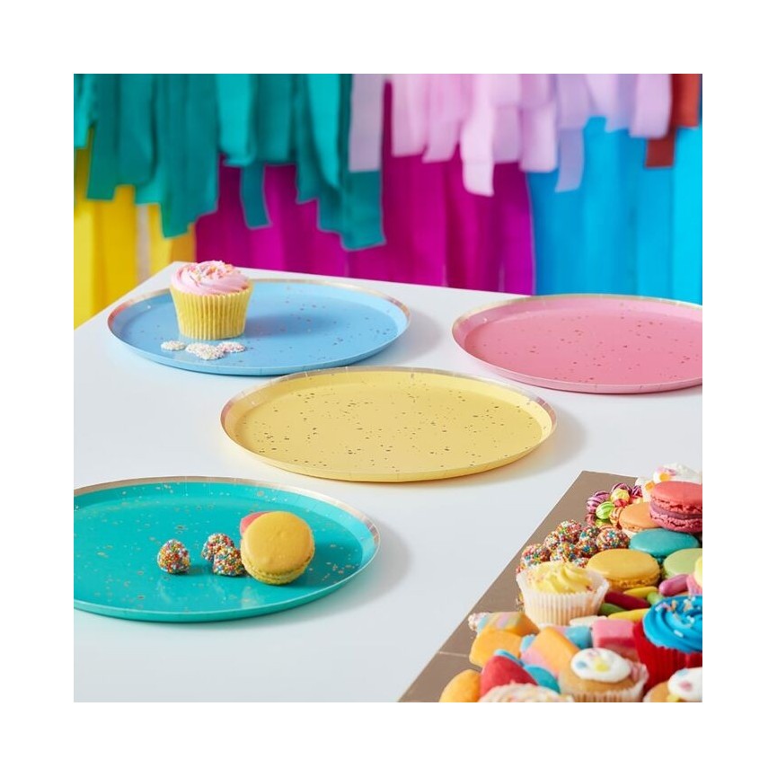 Assiettes Rainbow et Or Assiettes Rainbow et Or