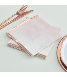 Serviettes Aquarelle Rose