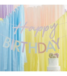 Pastel Happy Birthday Banner Bunting Eco Friendly