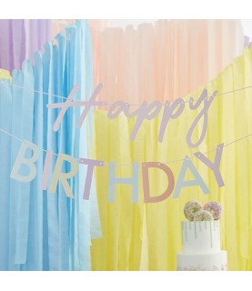 Pastel Happy Birthday Banner Bunting Eco Friendly