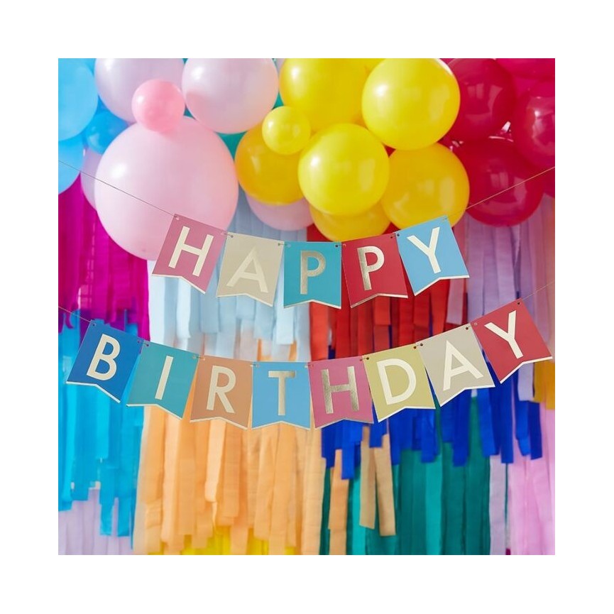 Guirlande Happy Birthday Arc-en-Ciel