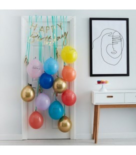 Rainbow & Gold Happy Birthday Balloon Door Kit
