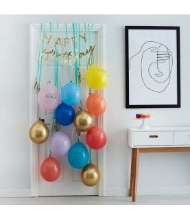 Rainbow & Gold Happy Birthday Balloon Door Kit