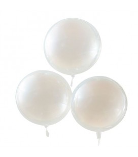 3 Peach Sprayed Sphere Orb Balloons