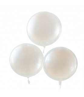 3 Peach Sprayed Sphere Orb Balloons