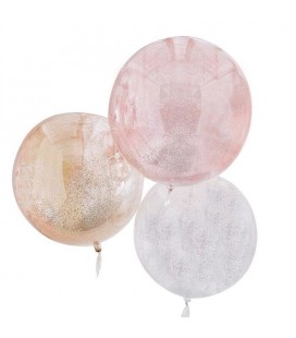 3 Glitter Sphere Orb Balloons
