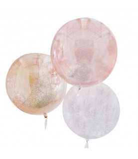 3 Glitter Sphere Orb Balloons