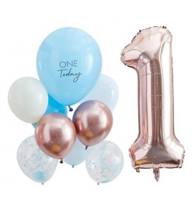 "One Today" Balloon Bundle - Blue