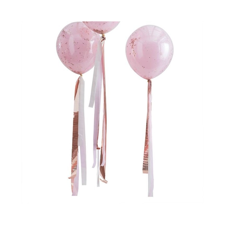 Peach & Rose Gold Balloon Tail Streamers