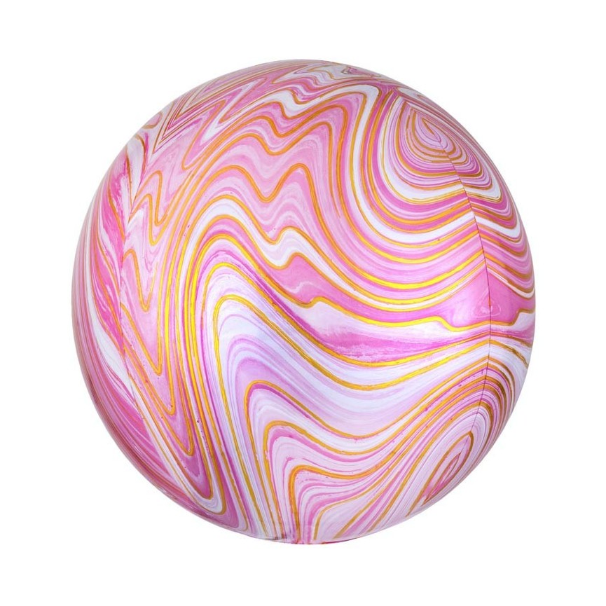 Sphärischer Orbz Folienluftballon Marble Pink Sphärischer Orbz Folienluftballon Marble Pink