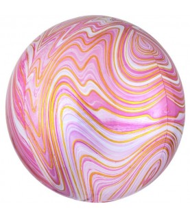 Pink Black Sphere Orbz Foil Balloon