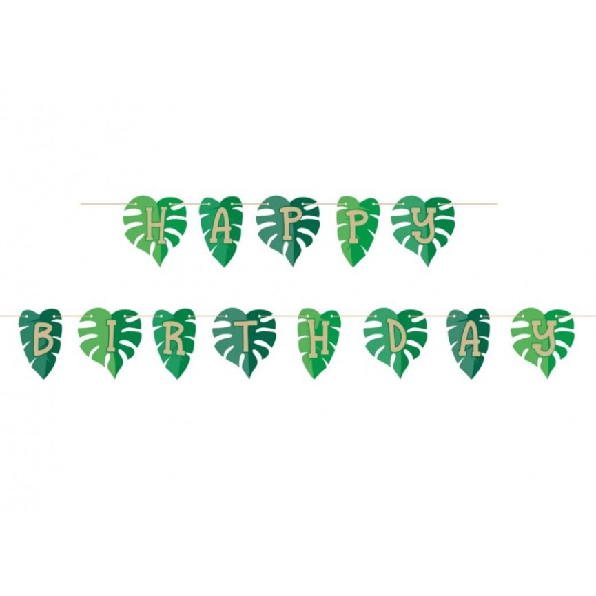 Palm Leaves Happy Birthday Banner Palm Leaves Happy Birthday Banner