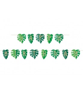 Palm Leaves Happy Birthday Banner