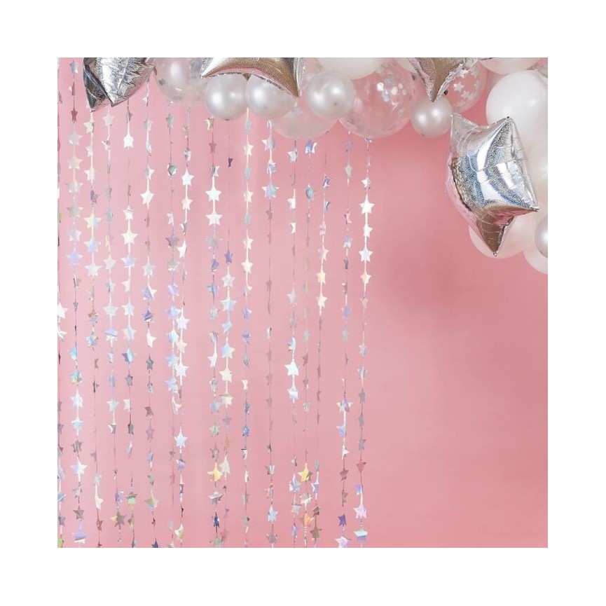 Iridescent Foil Star Curtain