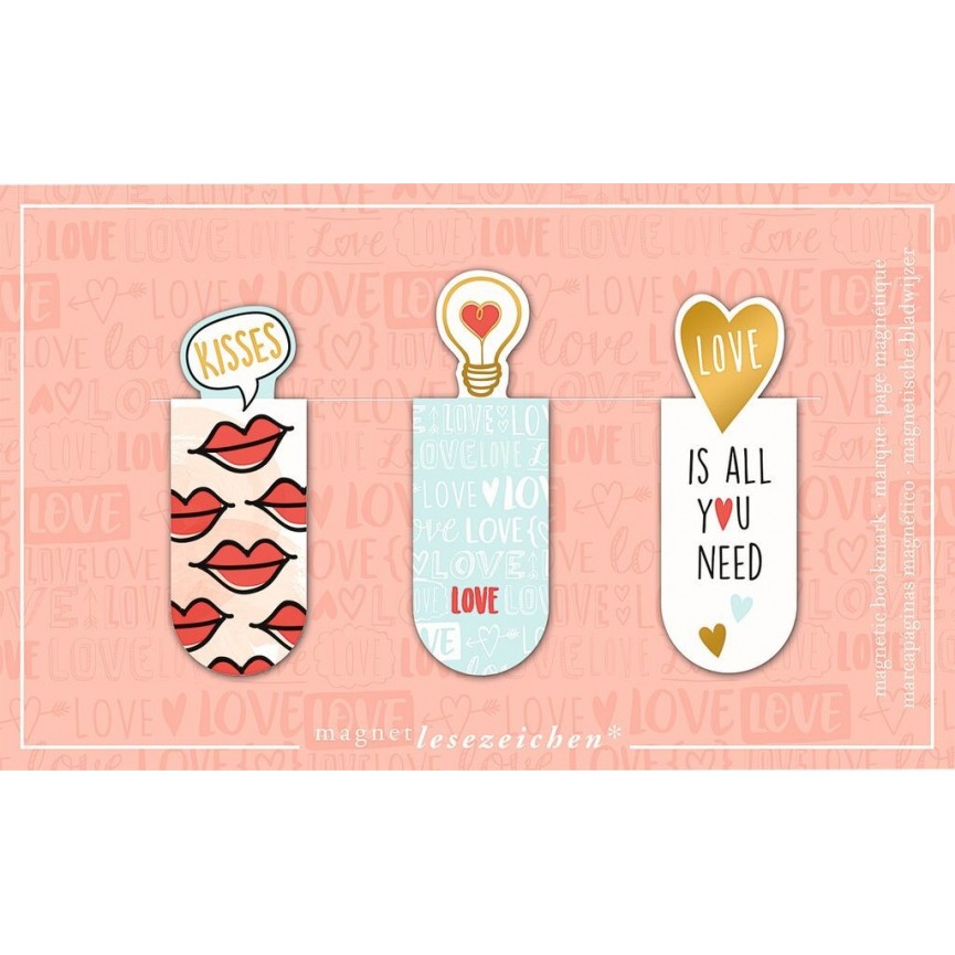 Magnetic Bookmarks Love