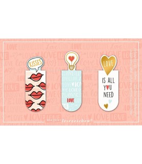 Magnetic Bookmarks Love