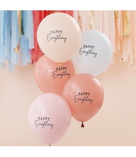 5 Ballons Happy Everything - Pastel