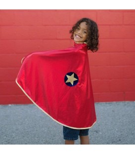 Reversible Superhero Cape Red/Gold 5-6 years