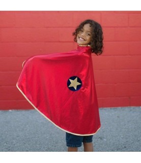 Reversible Superhero Cape Red/Gold 5-6 years