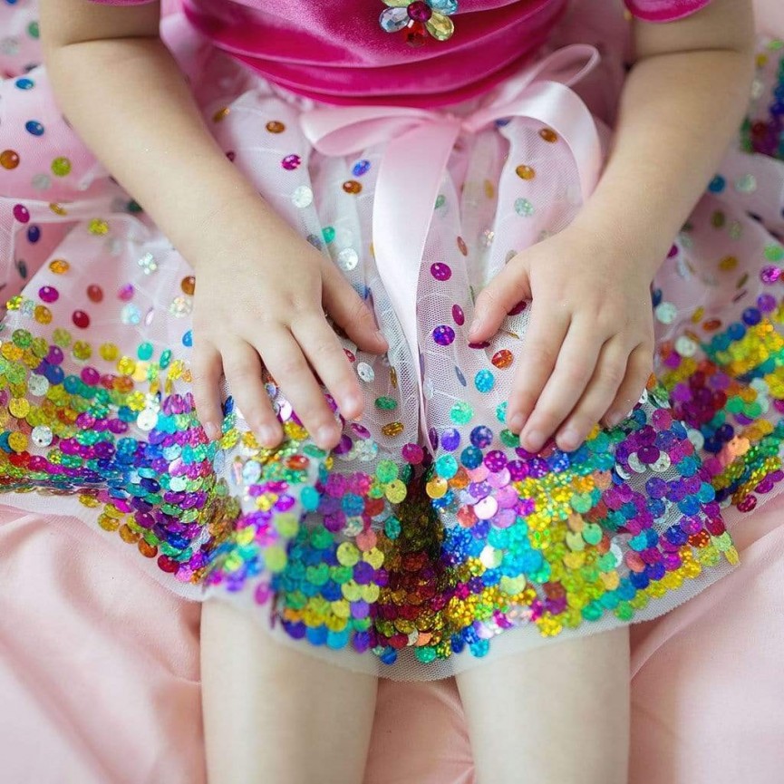 Pink Party Fun Sequin Skirt  4-6 years