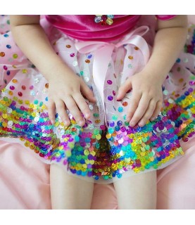 Pink Party Fun Sequin Skirt  4-6 years