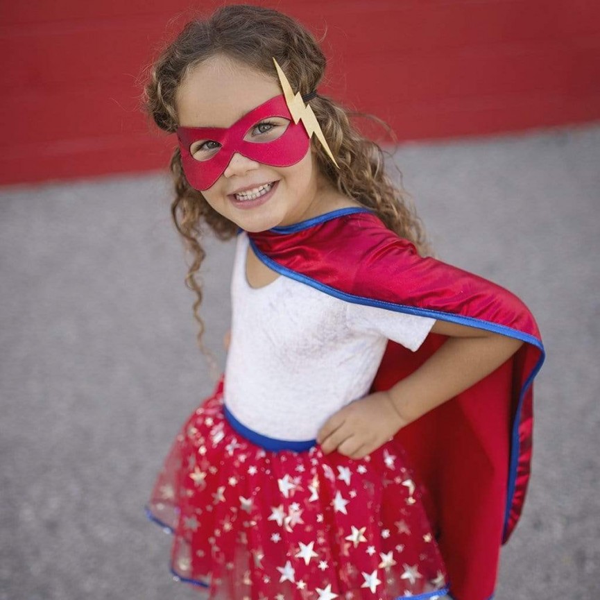Set Tutu/Cape/Masque Super Héro Rouge 4-7 ans Set Tutu/Cape/Masque Super Héro Rouge 4-7 ans