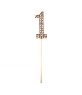 Rhinestone Cake Topper Number 1
