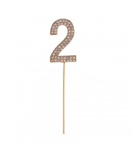 Rhinestone Cake Topper Number 2