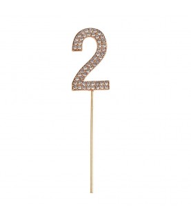 Rhinestone Cake Topper Number 2