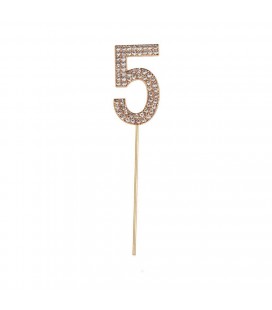 Cake Topper Strass Chiffre 5