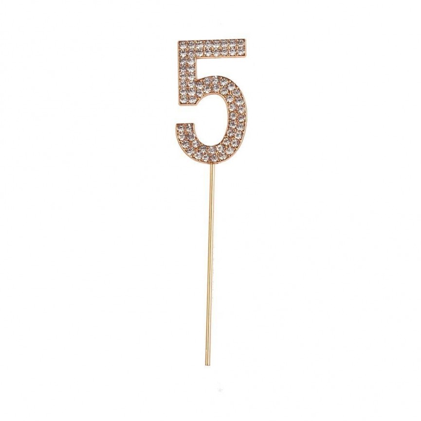 Cake Topper Strass Chiffre 5