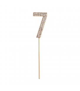 Rhinestone Cake Topper Number 7