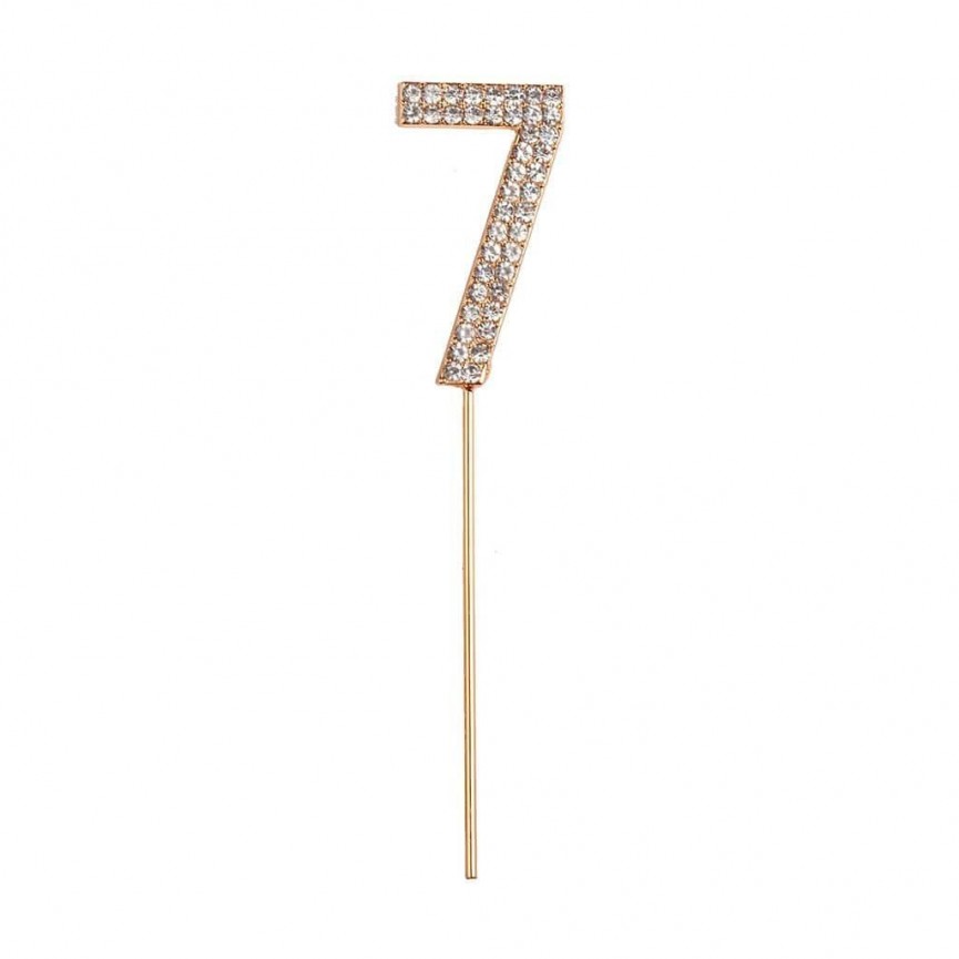 Rhinestone Cake Topper Number 7
