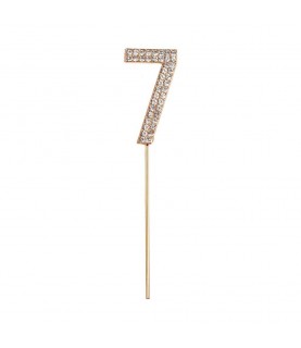 Rhinestone Cake Topper Number 7