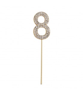 Rhinestone Cake Topper Number 8
