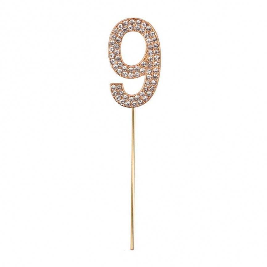 Cake Topper Strass Chiffre 9